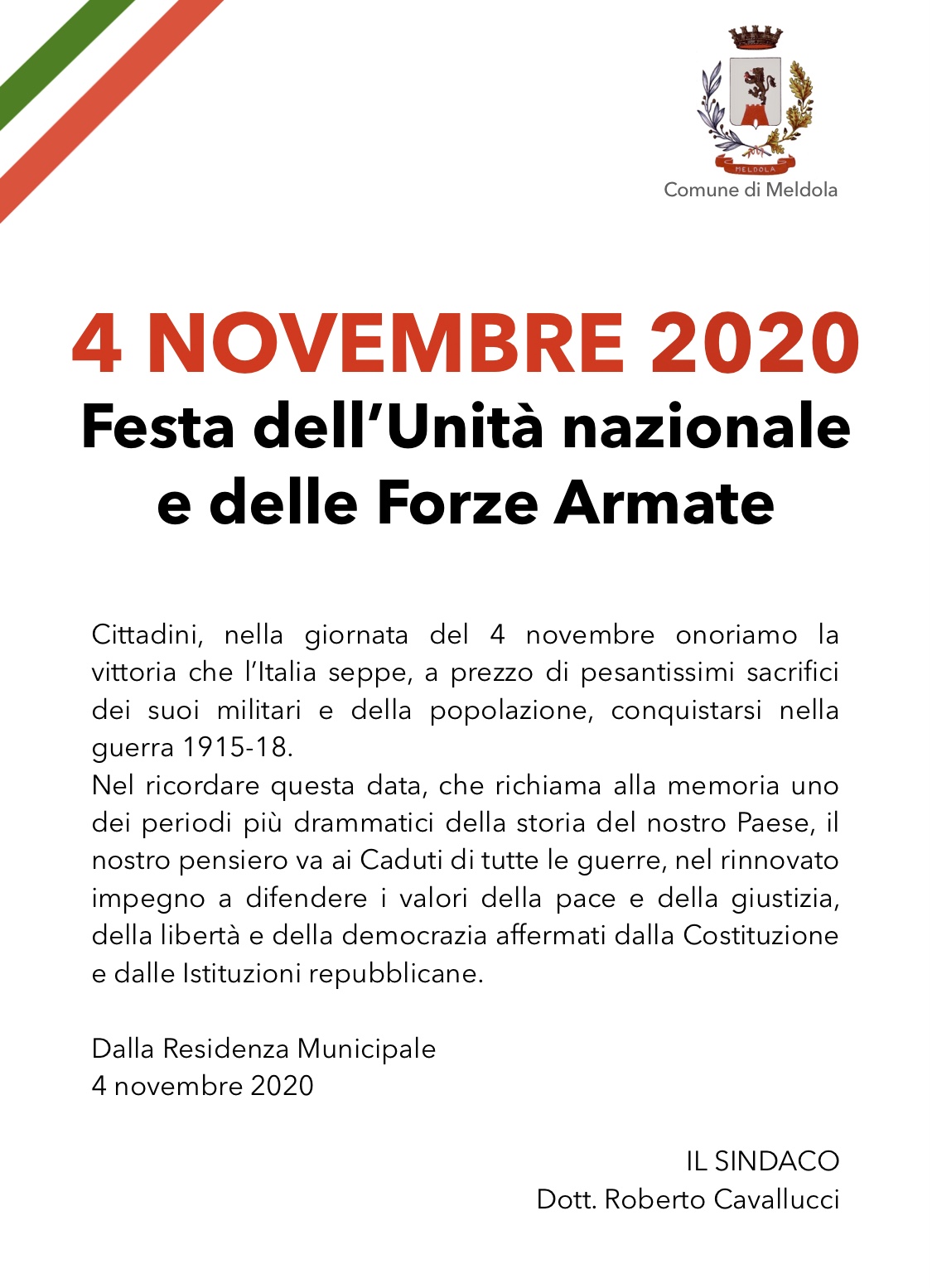 4 Novembre Festa dell’Unità nazionale e Giornata delle Forze Armate foto 